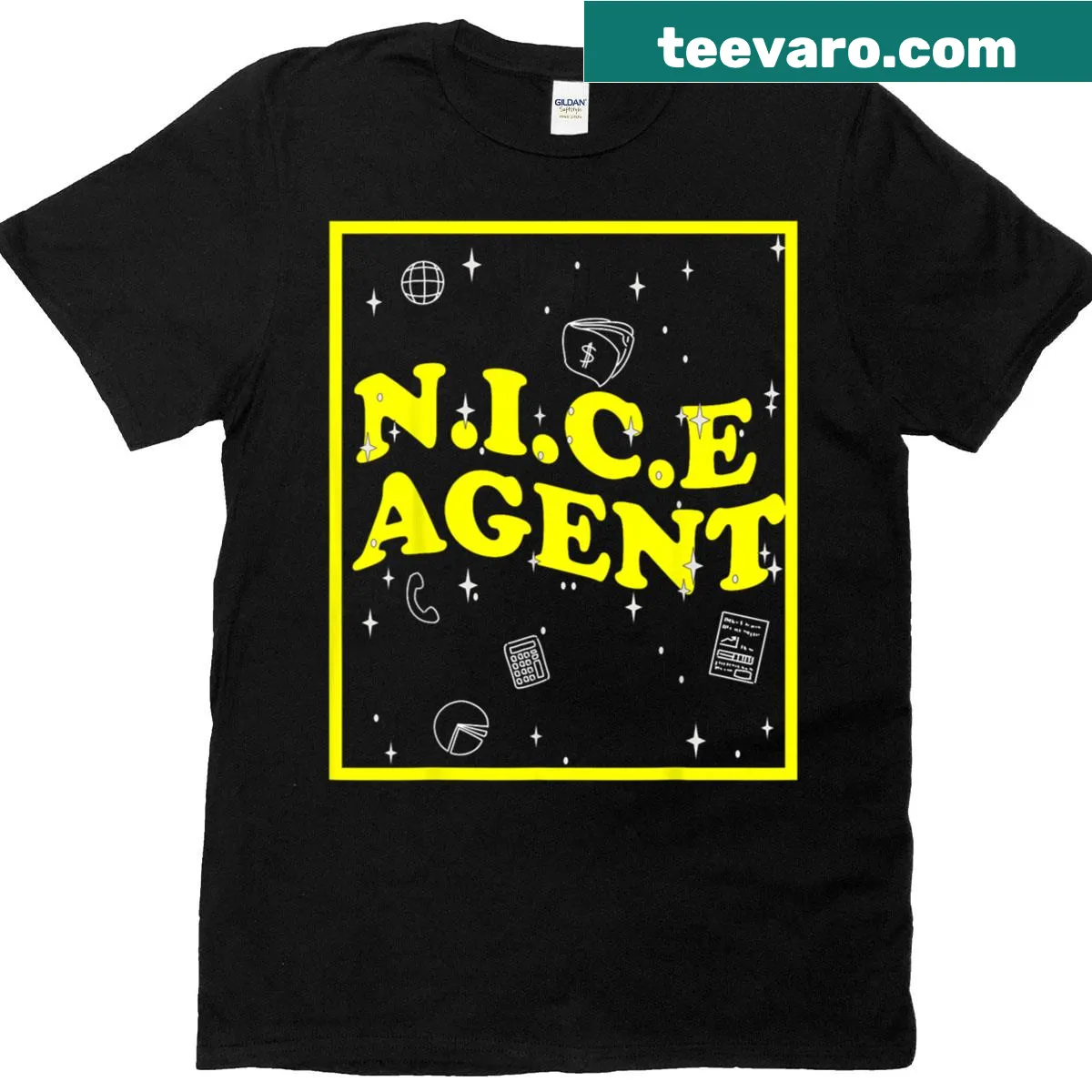 Funny office T-shirt featuring a spy humor graphic — on a men's t-shirt