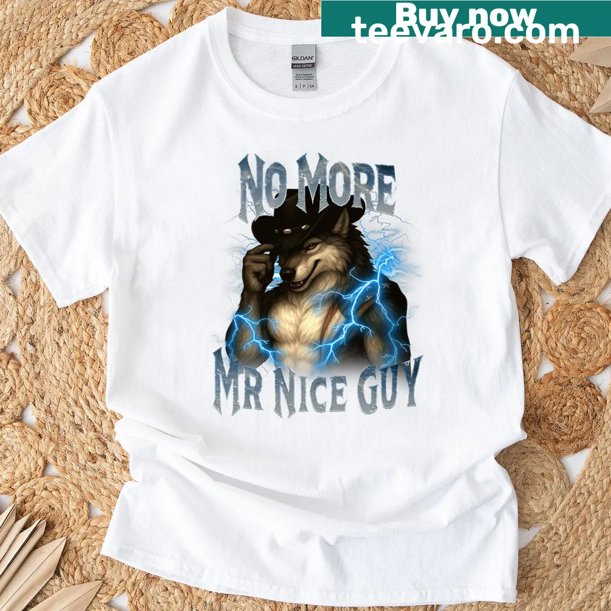 Bold T-shirt with the phrase 'No More Mr Nice Guy' — on a men's t-shirt