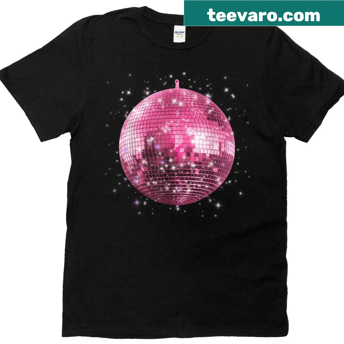 Illustrative disco dancers on a fun party-themed t-shirt — on a men's t-shirt