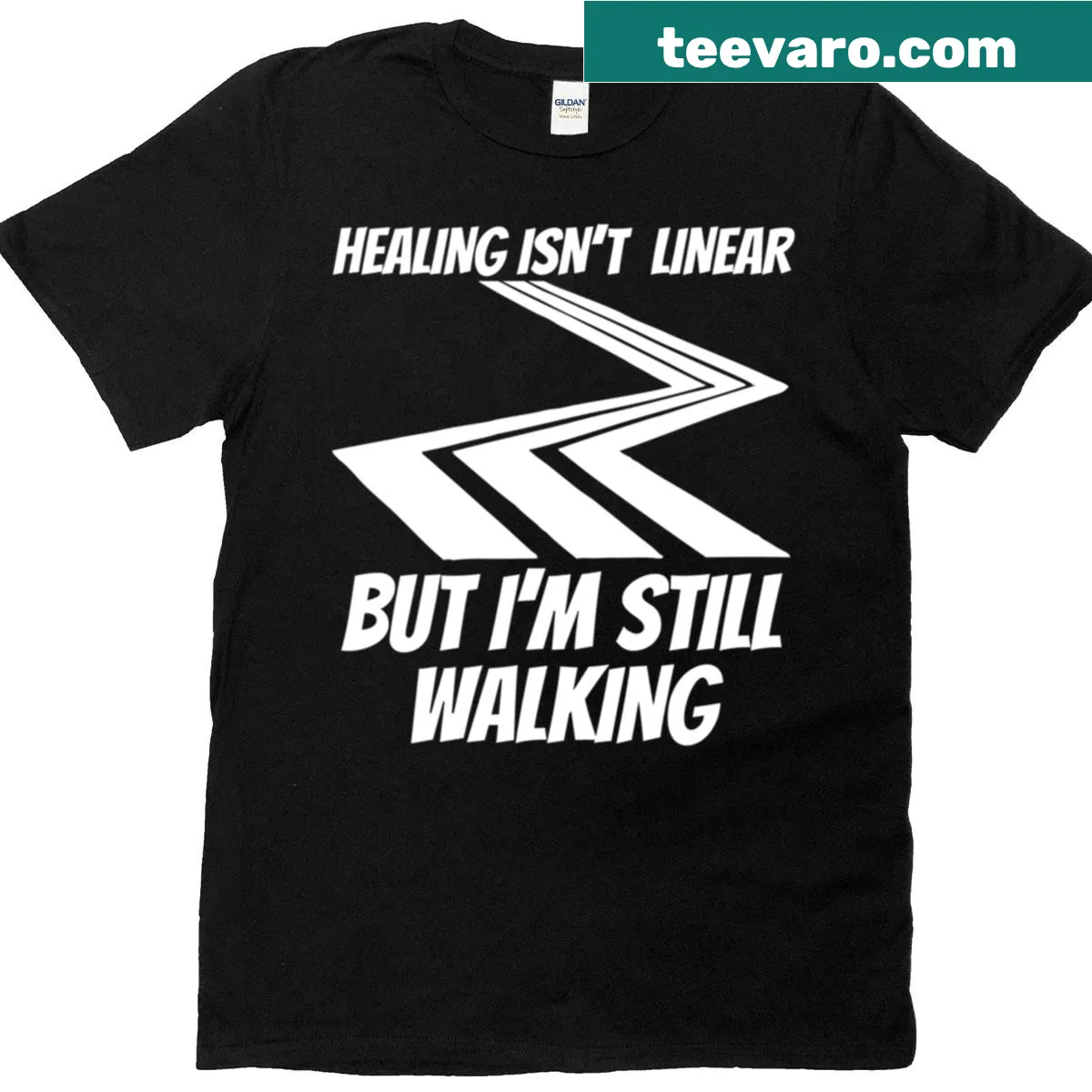 Inspirational typography on a resilience-themed t-shirt — on a men's t-shirt