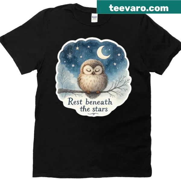 Illustrative T-shirt depicting a starry night sky