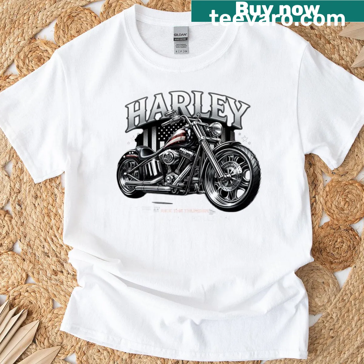 Vintage T-shirt featuring motorcycle legend graphic design — on a men's t-shirt