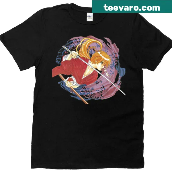 Rurouni Kenshin themed graphic on an anime t-shirt