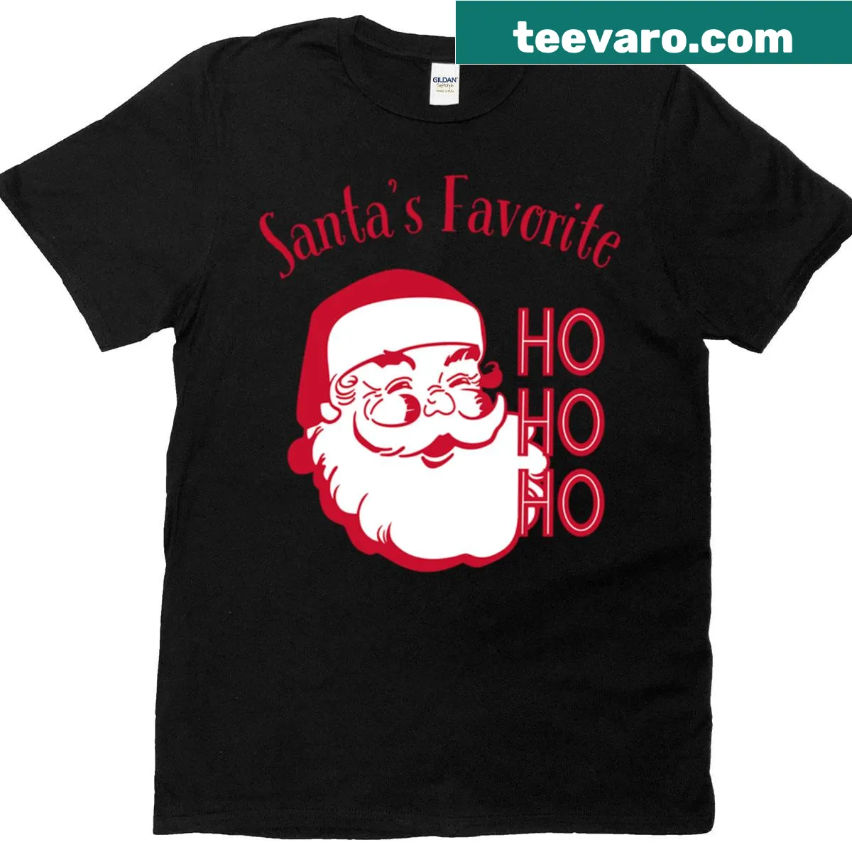 Funny Christmas t-shirt with Santa's Favorite text — on a men's t-shirt