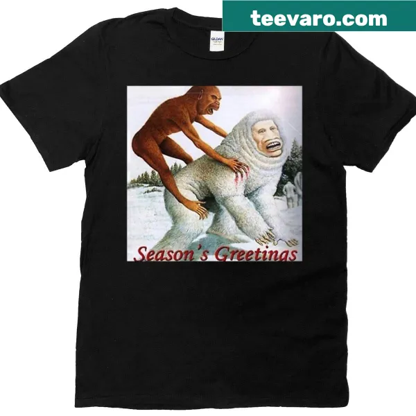 Oversized t-shirt with Seasons Greetings text design