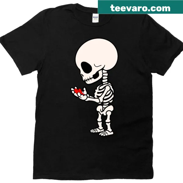 Charming skeleton design t-shirt with text