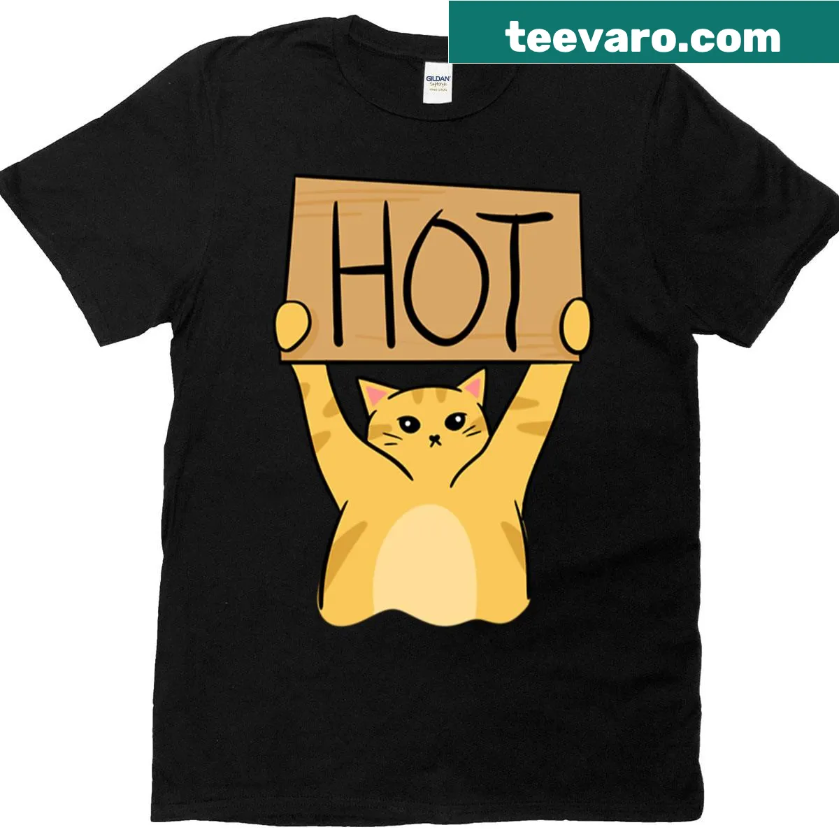 Cute t-shirt featuring a cat and 'Spicy Mood' meme graphic — on a men's t-shirt