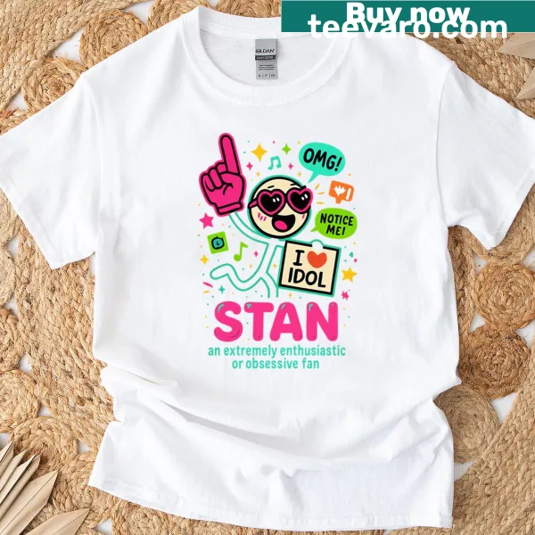 Bold typography fan T-shirt with the word 'Stan'