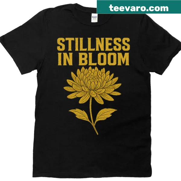 Minimalist flower graphic T-shirt with a mindful quote
