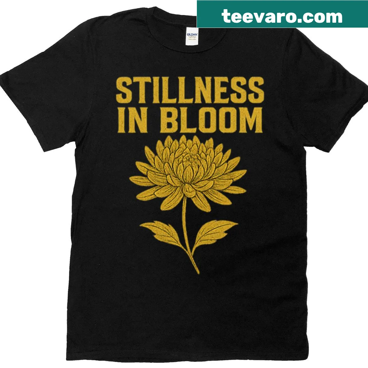 Minimalist flower graphic T-shirt with a mindful quote — on a men's t-shirt
