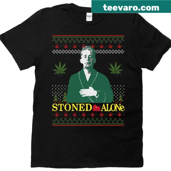 Funny t-shirt with Stoned Alone text