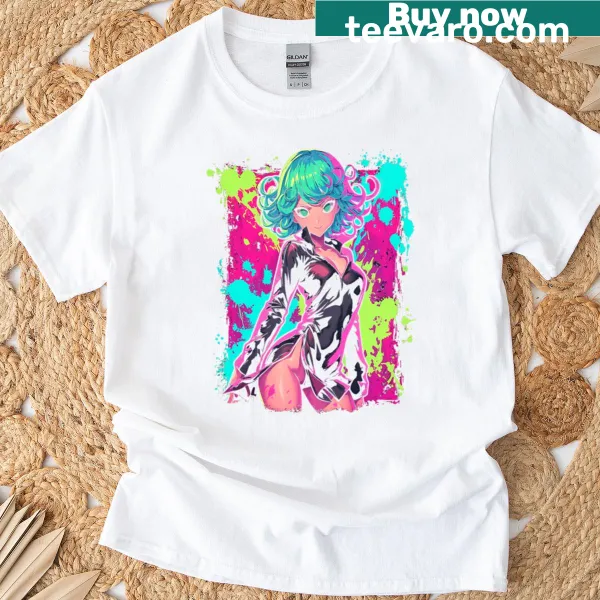 Illustration of Tatsumaki, the Tornado of Terror on a t-shirt