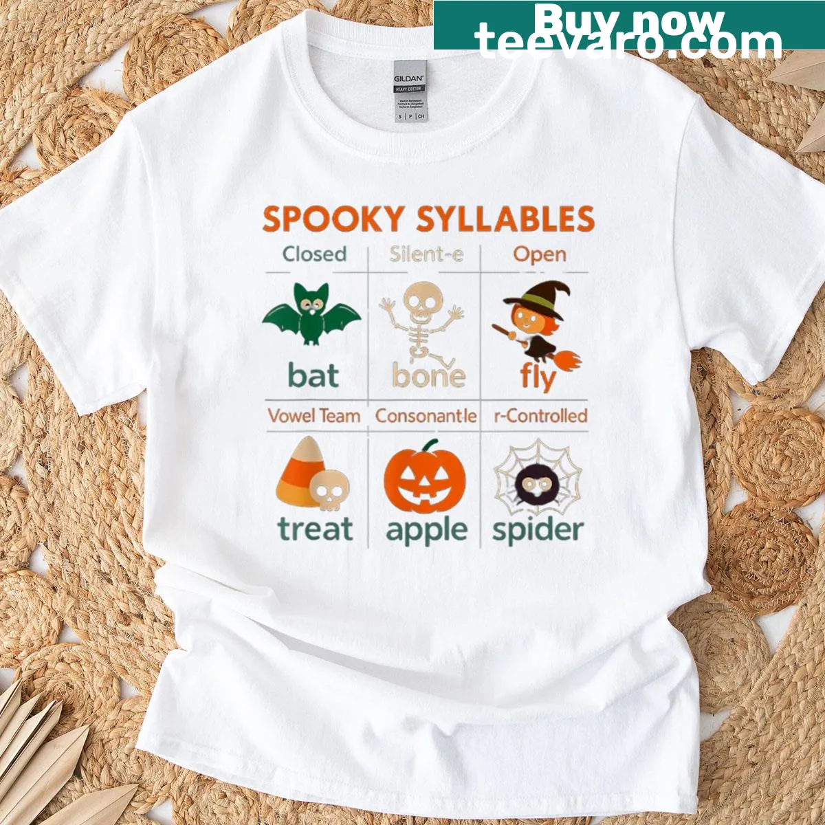 Funny teacher Halloween T-shirt with Teach Boo Repeat phrase — on a men's t-shirt