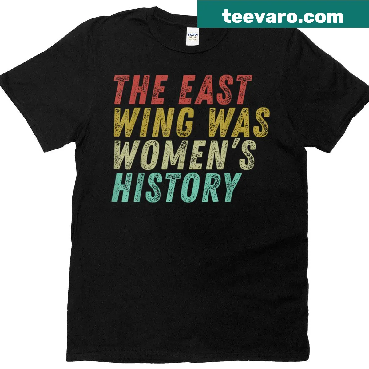 Feminist statement T-shirt celebrating women's history — on a men's t-shirt
