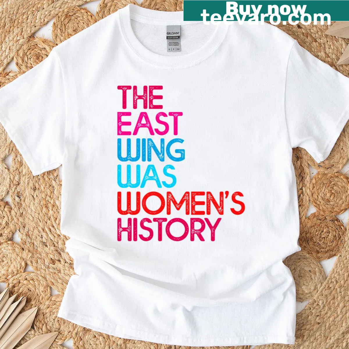 Cute T-shirt celebrating women's history with illustrations about family — on a men's t-shirt
