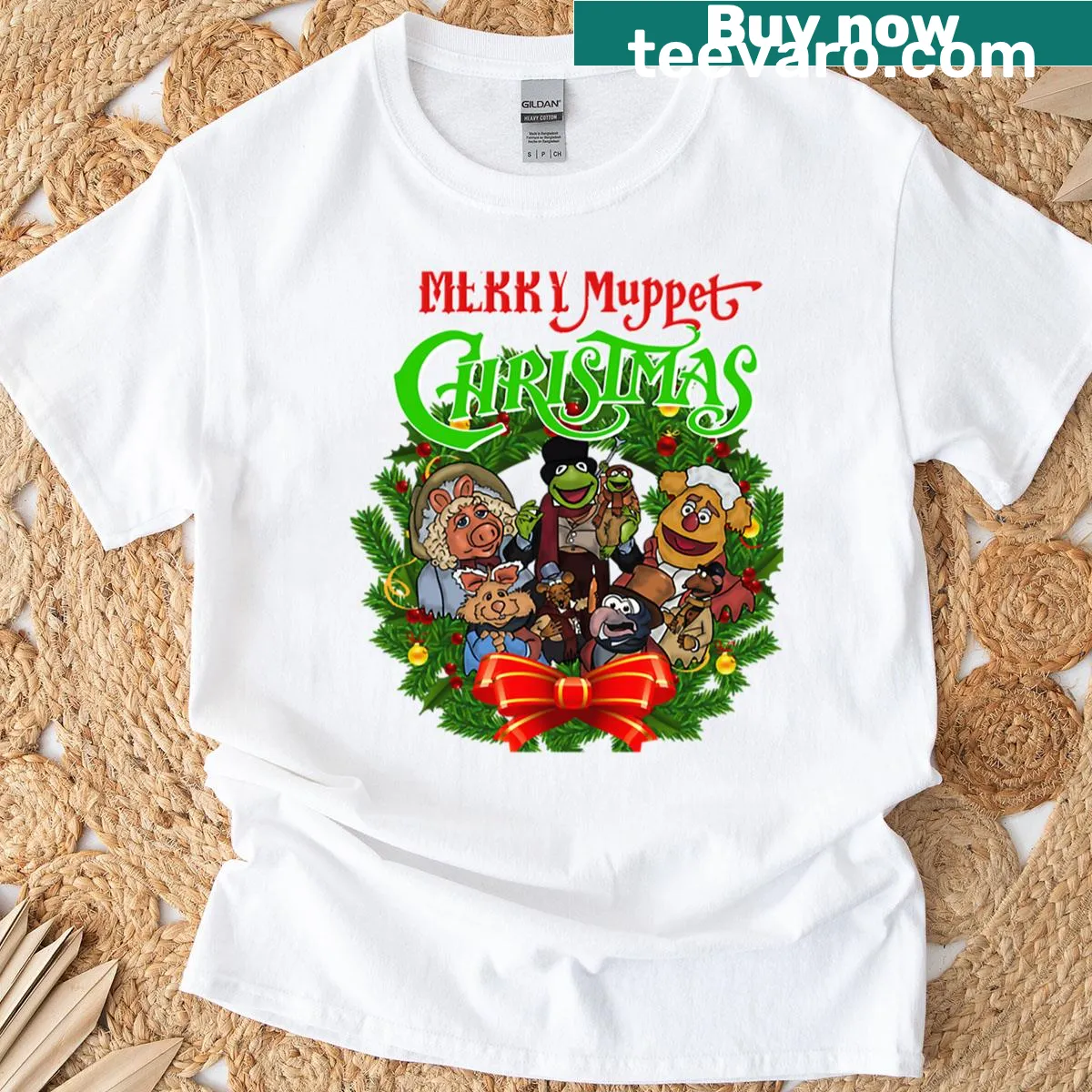 Graphic tee featuring The Muppet Christmas Carol characters. — on a men's t-shirt