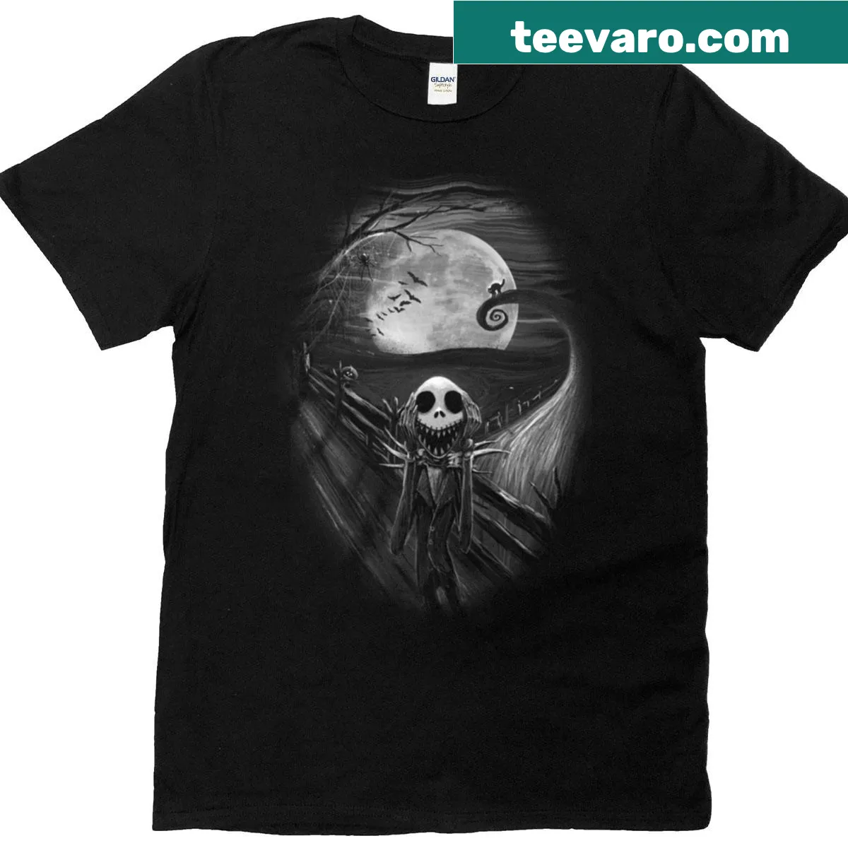 T-shirt featuring an illustration inspired by holiday horror — on a men's t-shirt