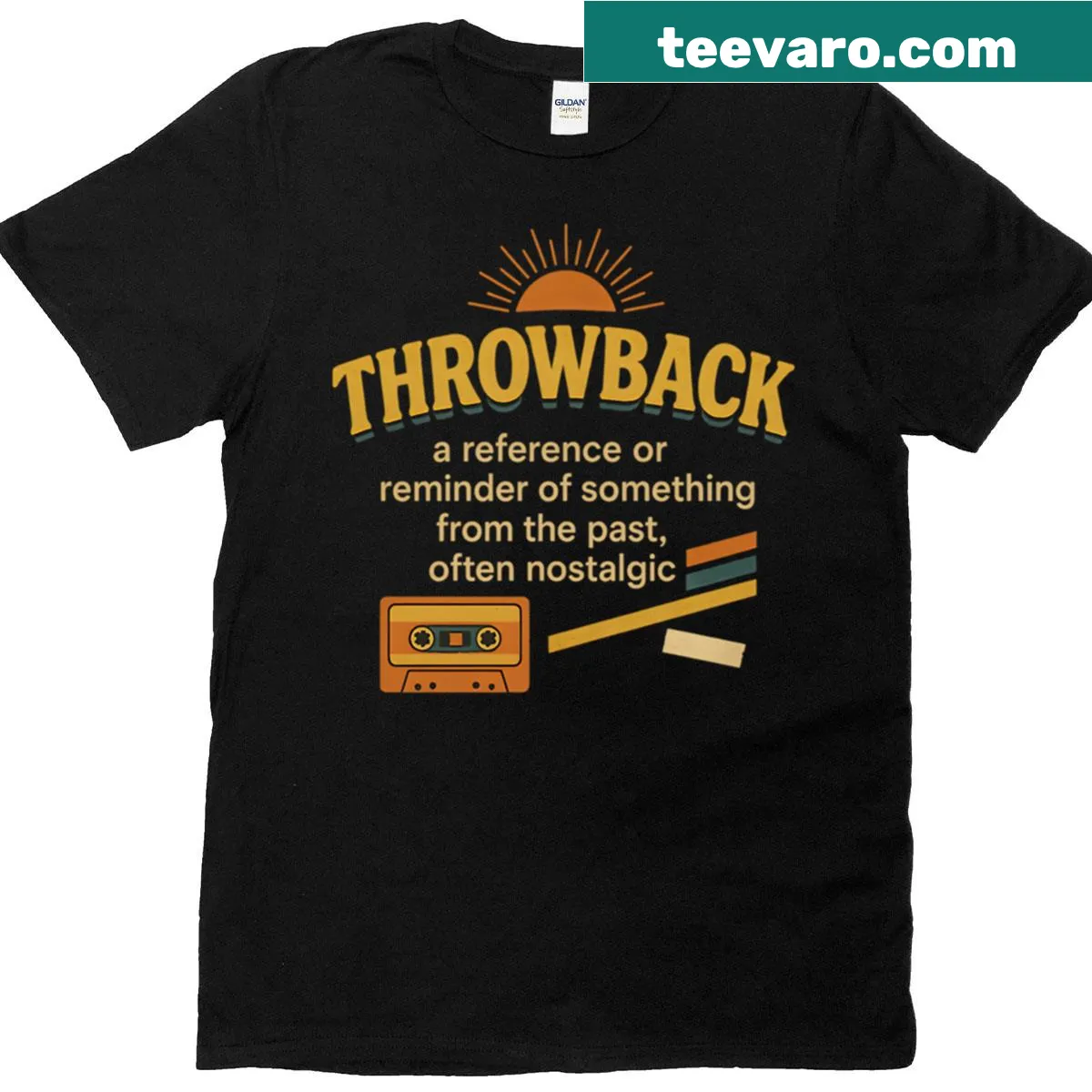 Nostalgic T-shirt featuring the phrase Throwback — on a men's t-shirt