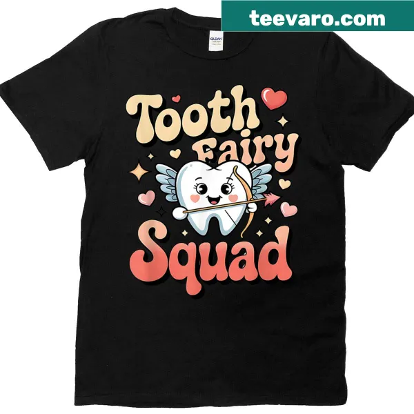 Cute T-shirt featuring a Tooth Fairy and tooth cartoon for kids