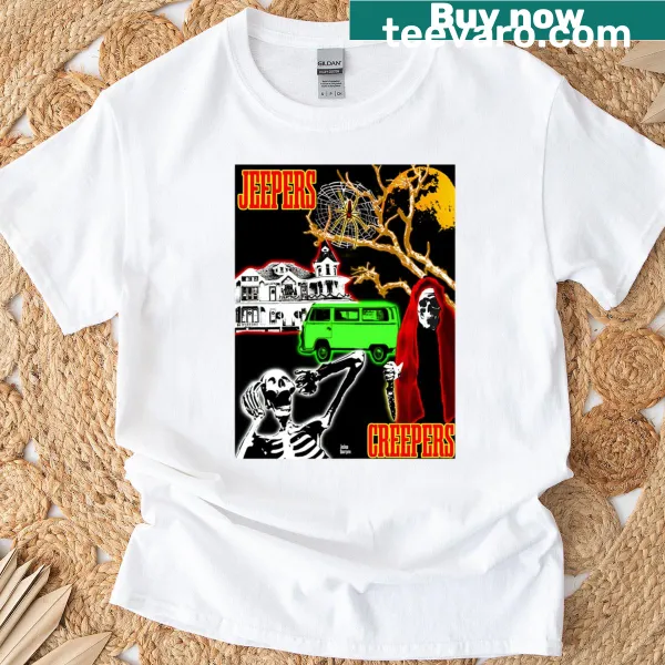 Vintage-style Halloween T-shirt featuring classic horror film imagery