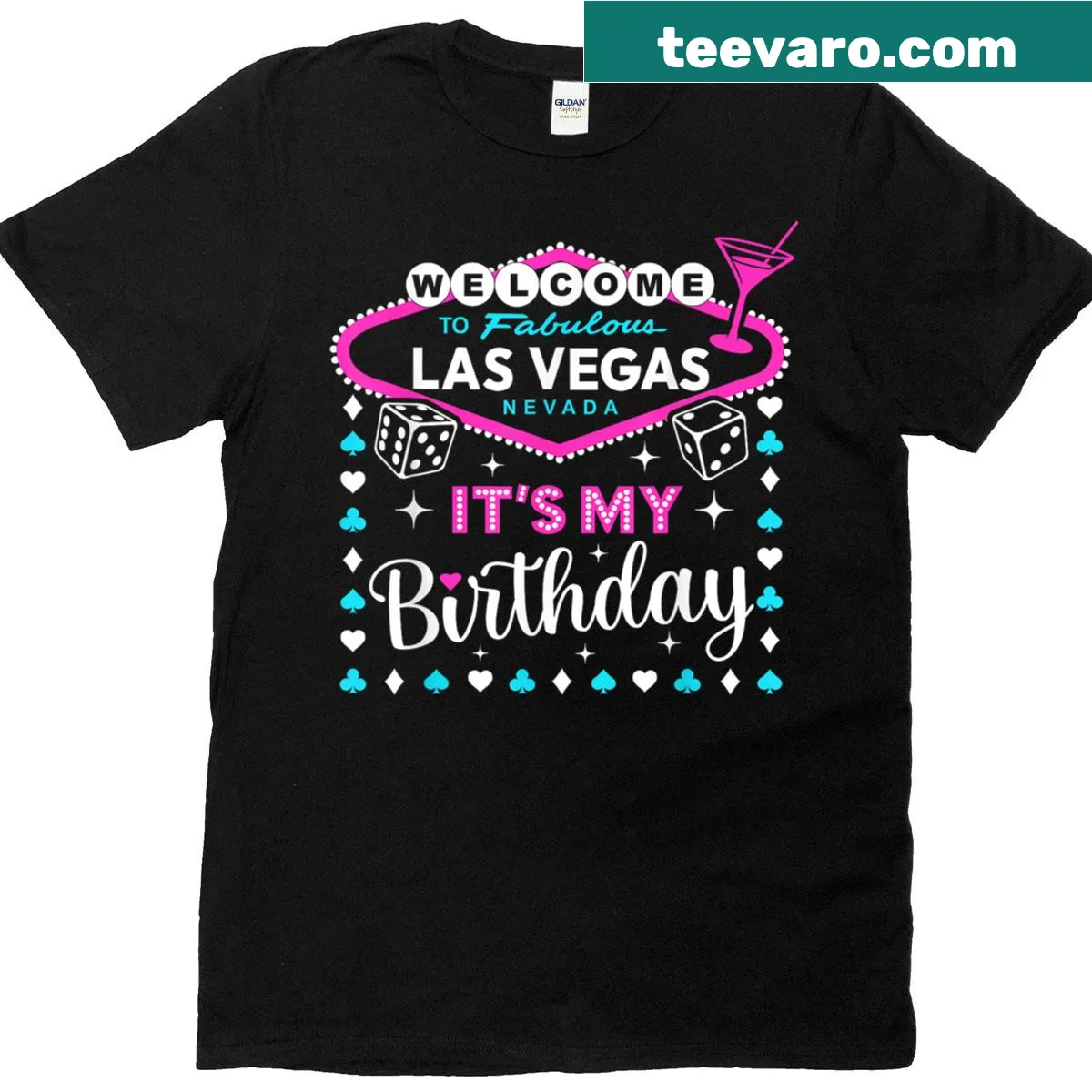 Fun birthday t-shirt declaring it's a Las Vegas birthday. — on a men's t-shirt