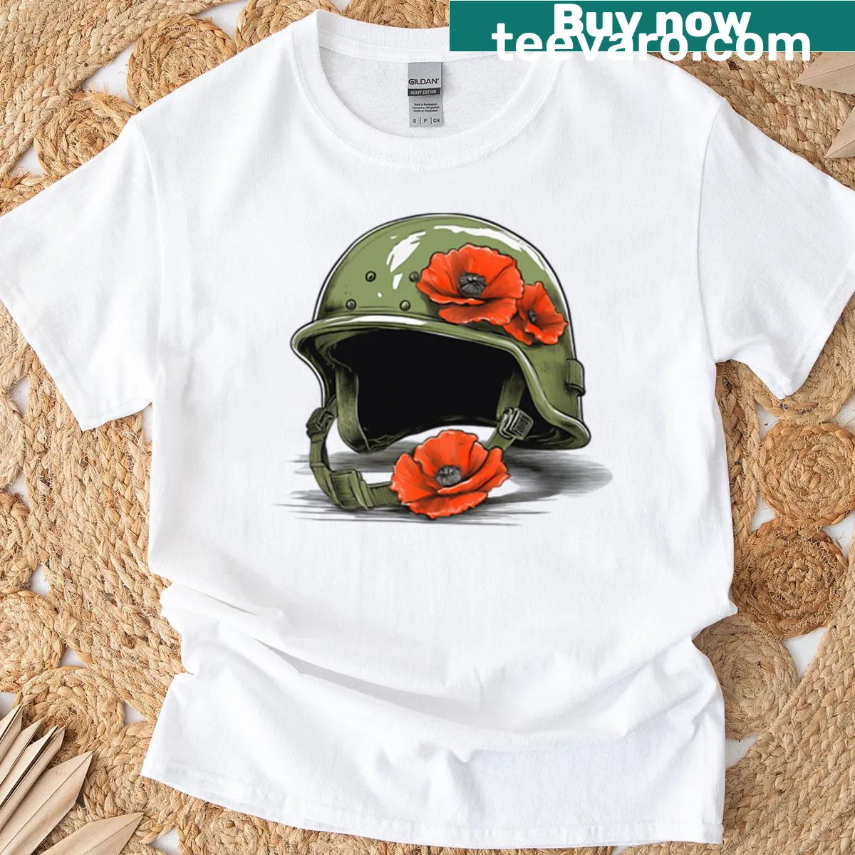 T-shirt honoring United States veterans with a respectful message — on a men's t-shirt
