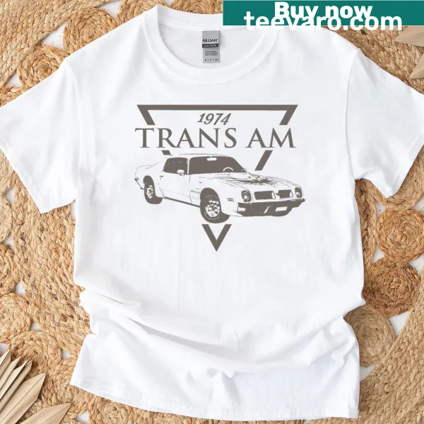 Vintage t-shirt featuring the iconic 1974 Trans Am SD-455 muscle car