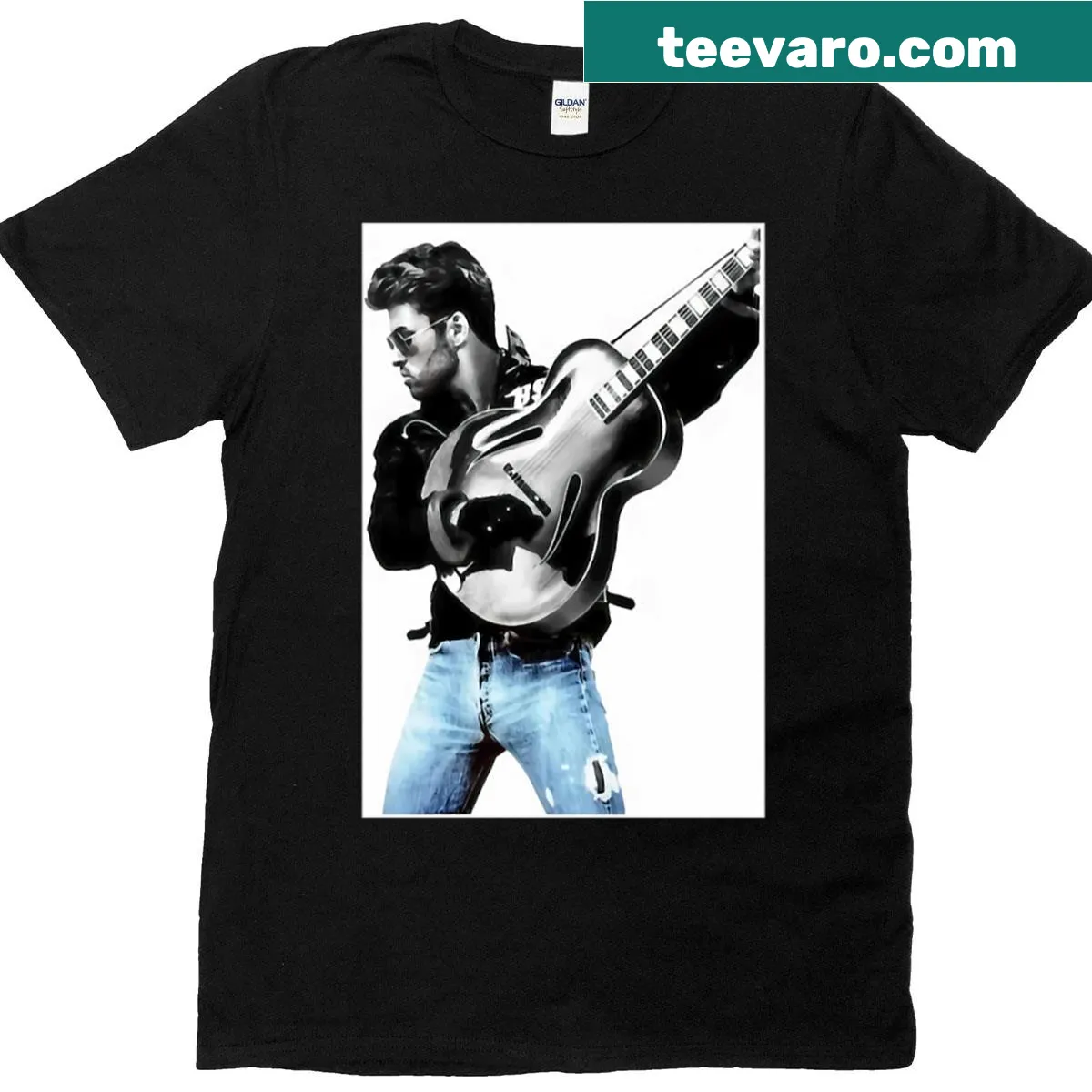 Vintage distressed shirt featuring the name George in nostalgic typography. — on a men's t-shirt