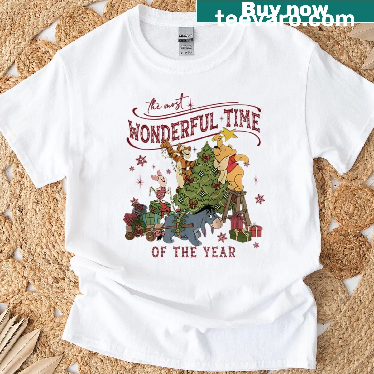 Vintage Friends-themed Christmas graphic t-shirt — on a men's t-shirt