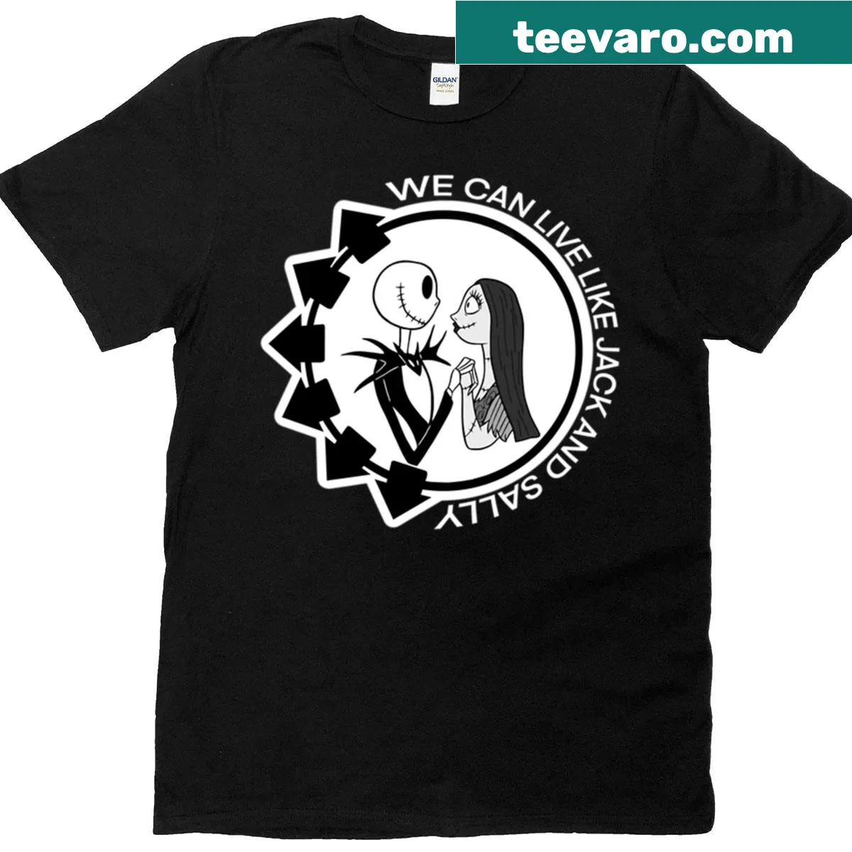 Jack and Sally lyrics T-shirt celebrating 'The Nightmare Before Christmas' — on a men's t-shirt
