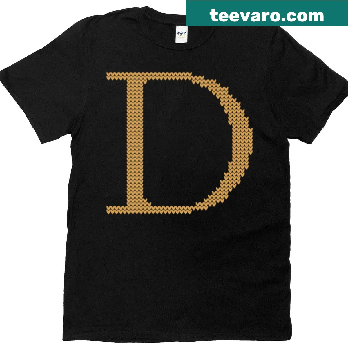 Illustration of the Weasley letter D on a T-shirt — on a men's t-shirt