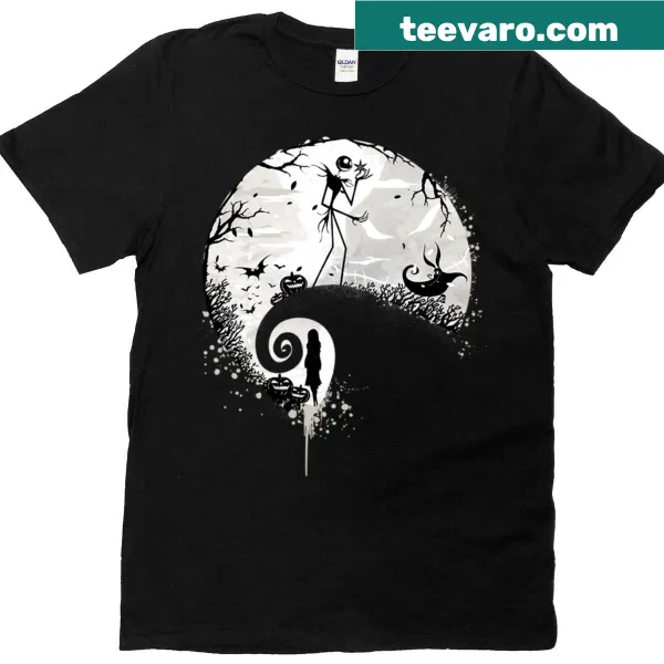 Illustration of Jack Skellington on a Halloween-themed T-shirt