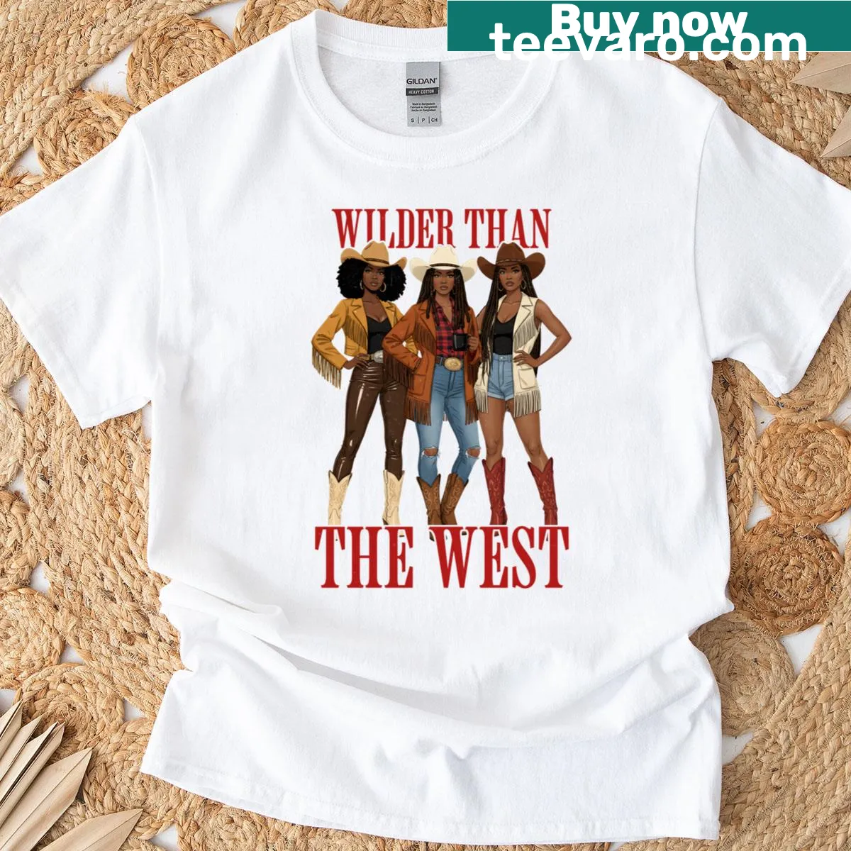 Wilder Than The West T-shirt with empowering typography — on a men's t-shirt