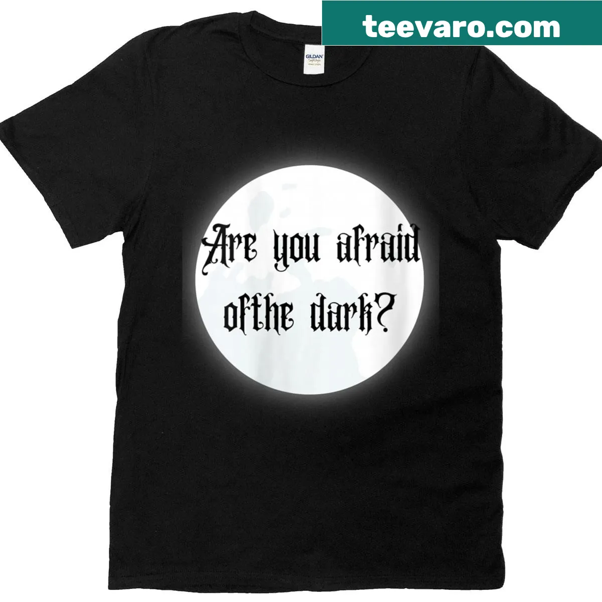 Spooky Halloween T-shirt inspired by 'Are You Afraid of the Dark?' with moon graphic — on a men's t-shirt