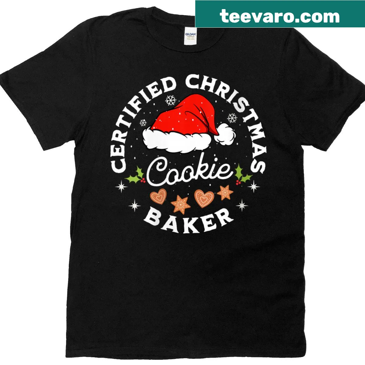 Funny Christmas cookie baker T-shirt for couples — on a men's t-shirt