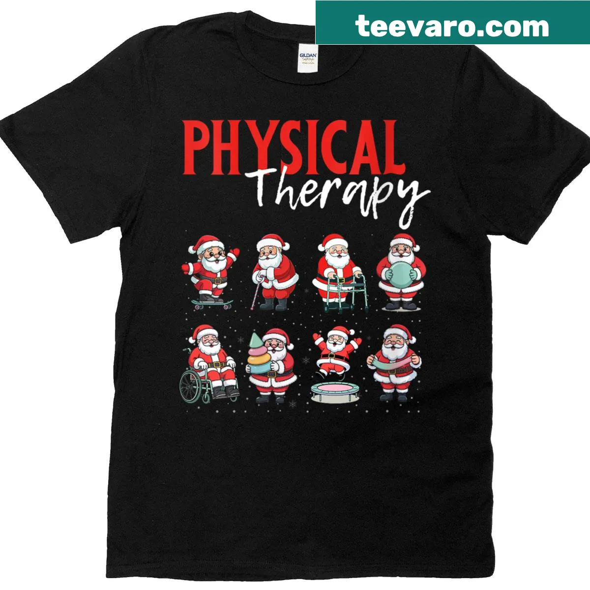 Cute Santa Claus illustration for physical therapists on a T-shirt — on a men's t-shirt