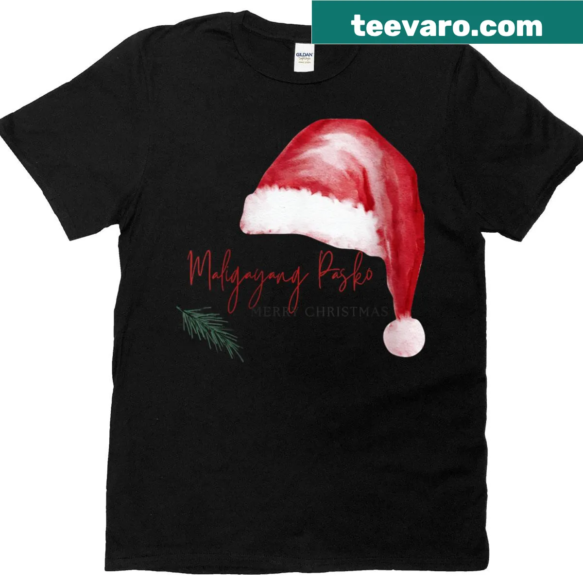 Merry Christmas T-shirt featuring Filipino greeting Maligayang Pasko — on a men's t-shirt