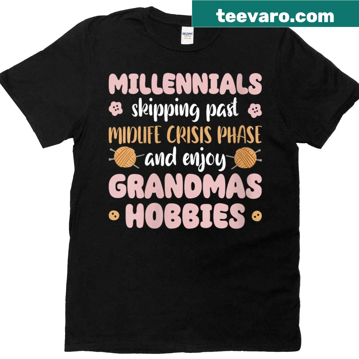 Playful t-shirt celebrating knitting and traditional hobbies — on a men's t-shirt