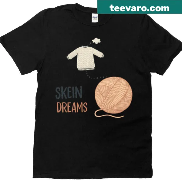 Yarn Dreams t-shirt featuring playful typography for knitters