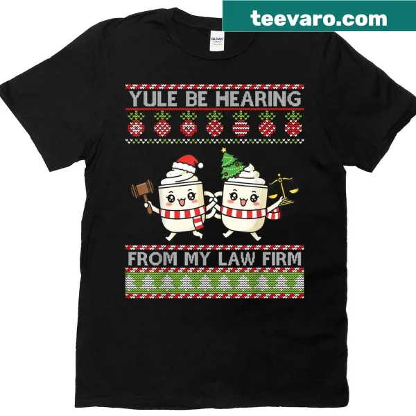 Festive t-shirt featuring a humorous legal pun for Christmas
