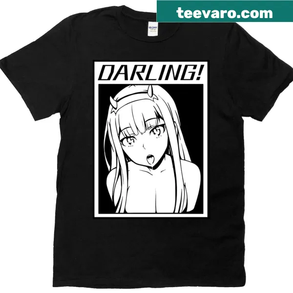 Illustrated T-shirt featuring the character Zero Two from anime
