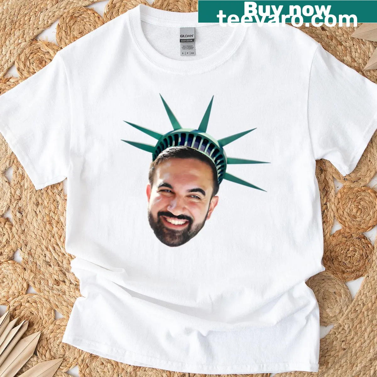 T-shirt featuring Zohran Mamdani, Mayor of Liberty City graphic. — on a men's t-shirt