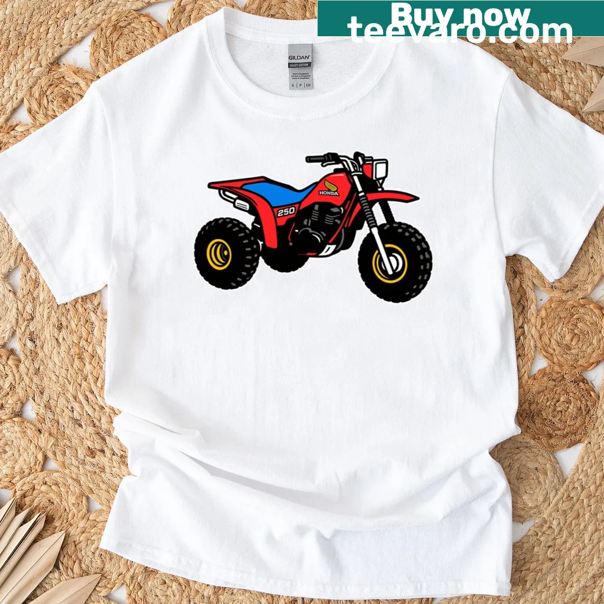 Vintage-style T-shirt featuring the 1984 ATC 250R model. — on a men's t-shirt