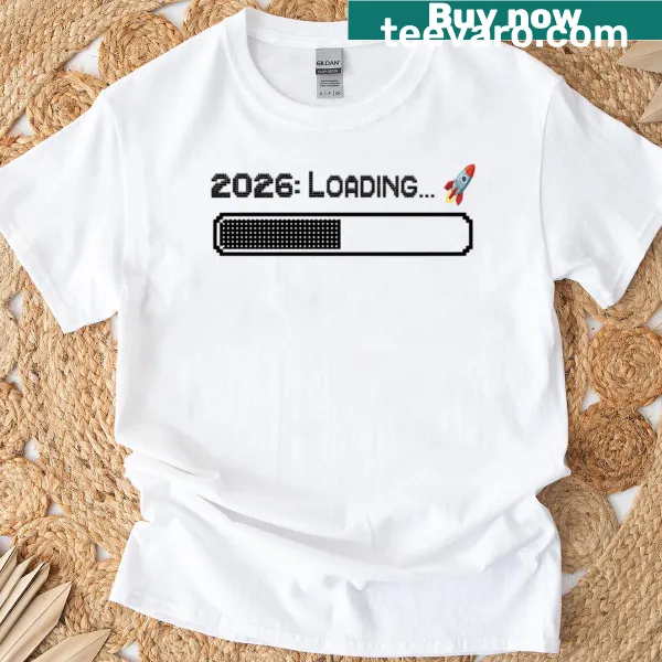 Oversized T-shirt with '2026 Loading... Please Wait' graphic