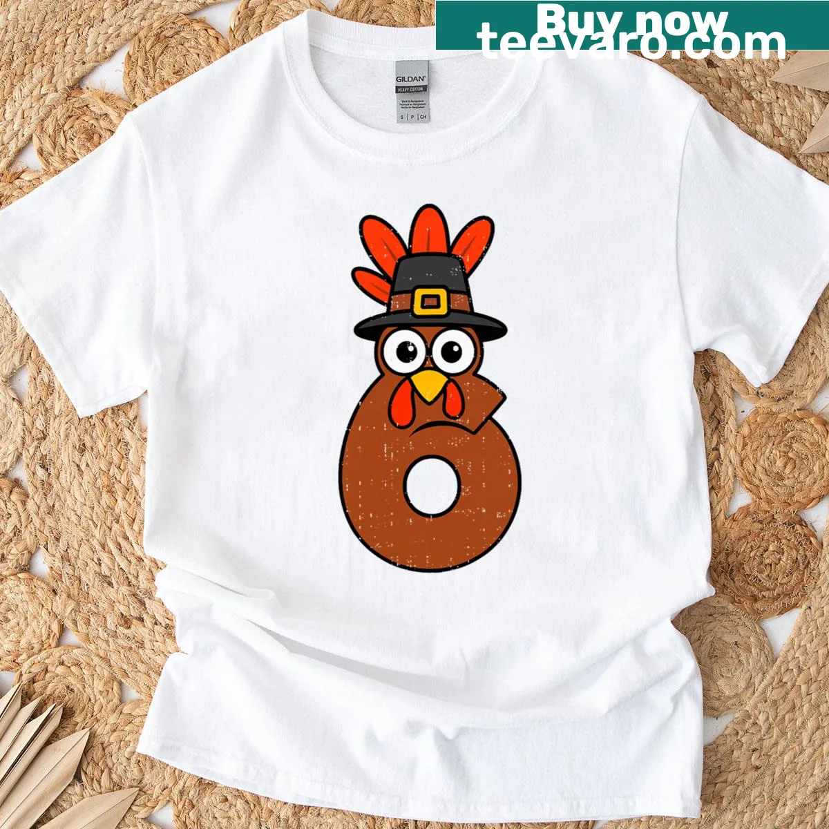 Turkey and meme-themed couple shirt with '6 7 Six Seven' text — on a men's t-shirt
