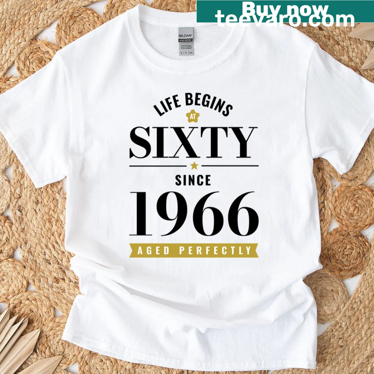 60th Birthday t-shirt with celebratory text — on a men's t-shirt