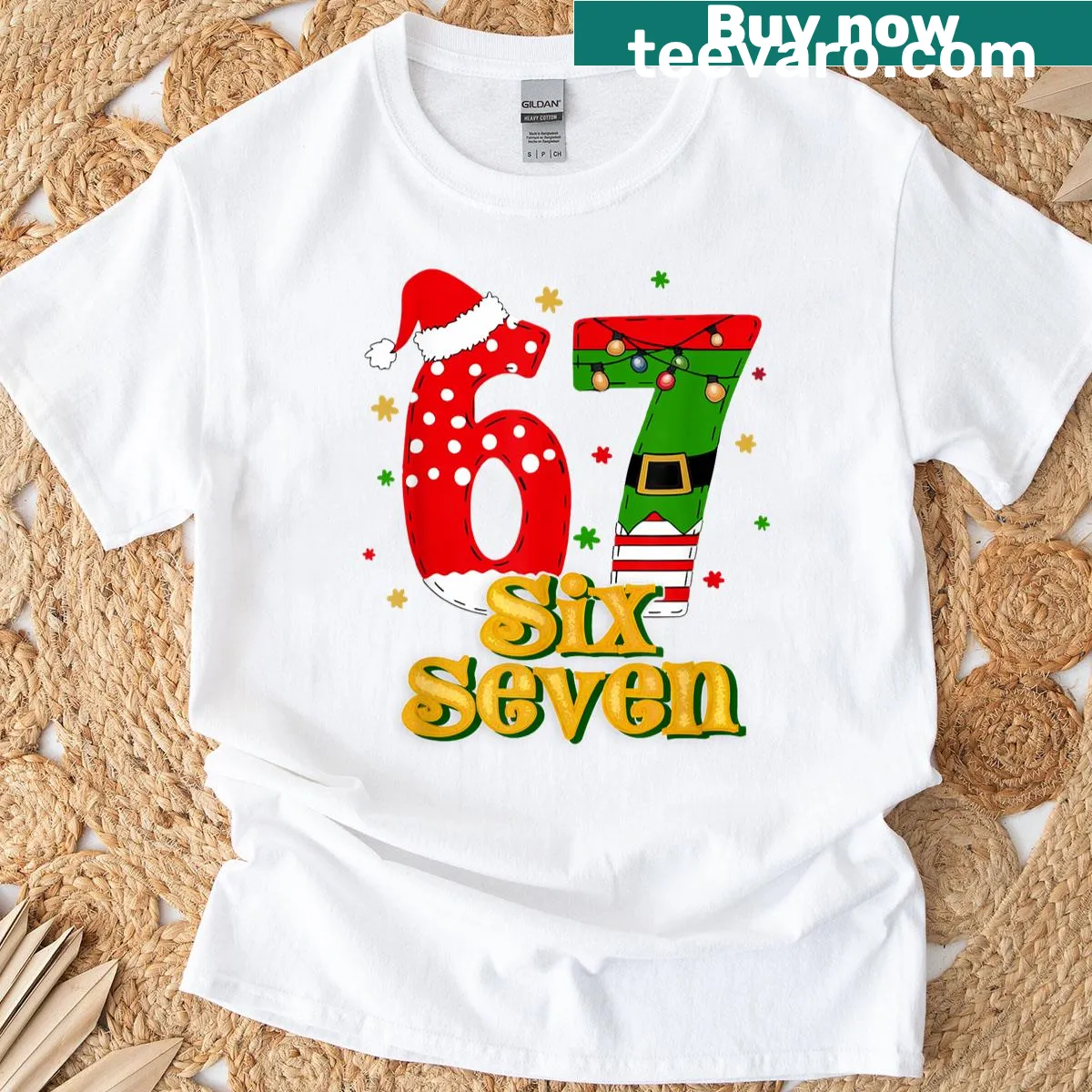 Funny meme-inspired Christmas T-shirt featuring candy cane graphics. — on a men's t-shirt