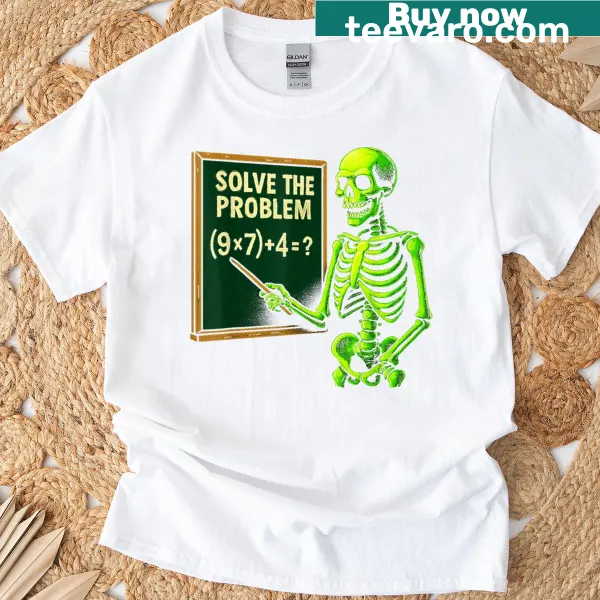 Funny skeleton and math meme t-shirt for Halloween