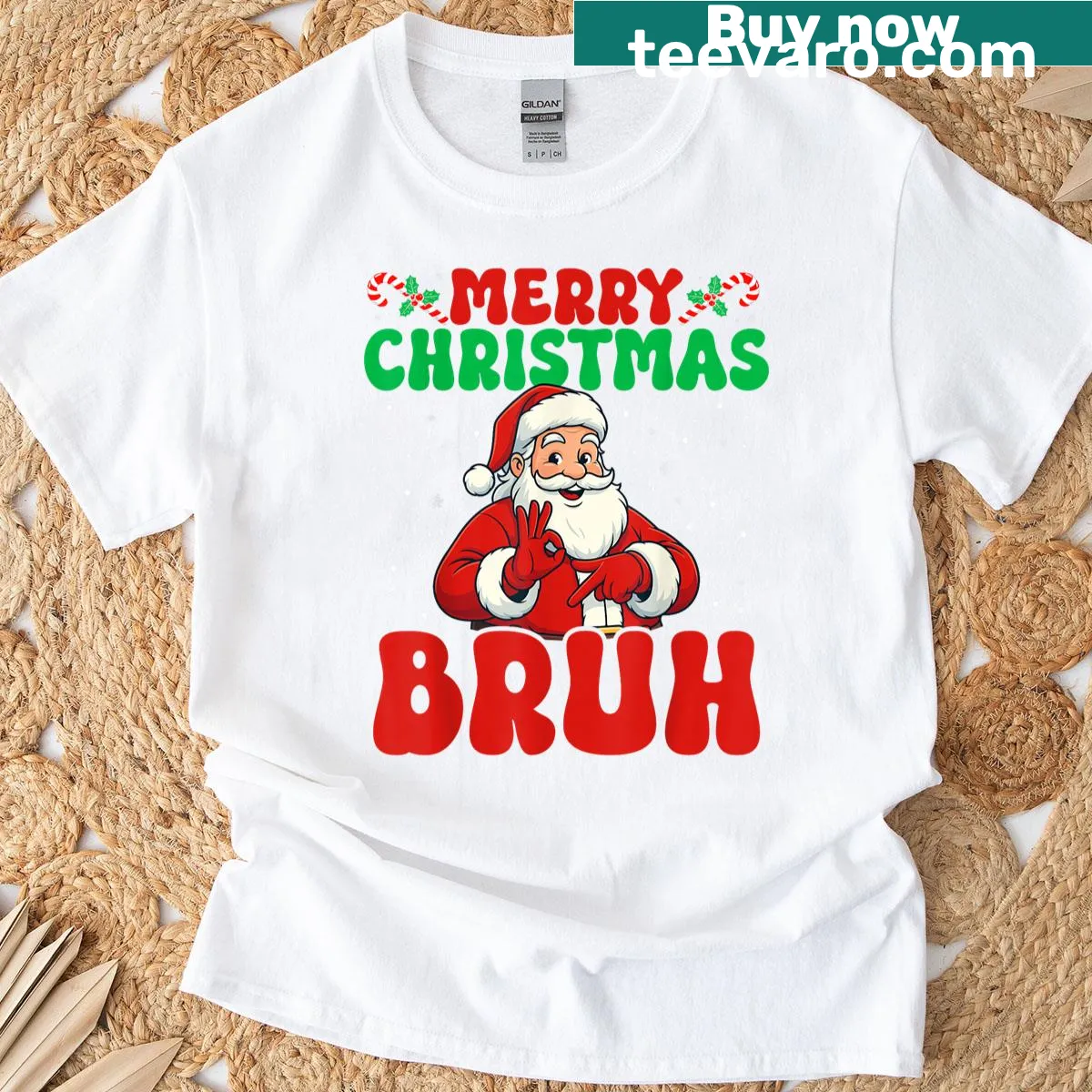 Funny Christmas t-shirt for kids with meme design — on a men's t-shirt