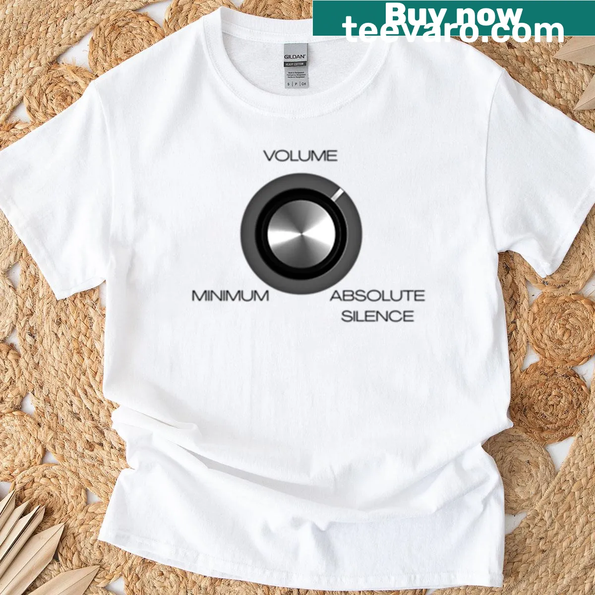 Minimalist text design on Absolute Silence T-shirt — on a men's t-shirt